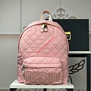 Website at https://www.moschinooutletonlinestore.com/moschino-studded-logo-women-quilted-techno-fabric-backpack-pink....