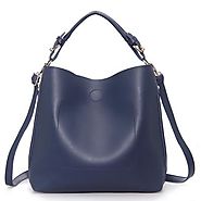 BLUE SIMPLE HOLDALL HANDBAG WITH DETACHABLE INNER BAG AND LONG STRAP – A-SHU.CO.UK
