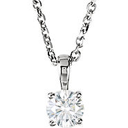 14K White Gold 1/4 CTW Diamond 18" Necklace - 28392:60001:P