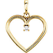14K Yellow Gold .03 CTW Diamond Heart Pendant - 85895:100:P