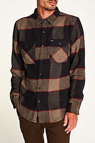 Men's Bowery Long Sleeve Flannel - Heather Grey/Charcoal