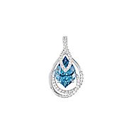 Baxter's Fine Jewelry: Chatham Aqua Blue Spinel Pendant-CP3995WAQ