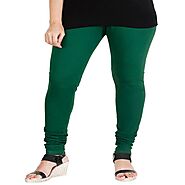 Green Color Premium Four Way Stretchable Cotton Lycra Leggings - Lgp18