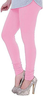 Light Pink Color Premium Four Way Stretchable Cotton Lycra Leggings - Lgp8