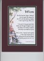 "Mom" A Gift For A Mother. Touching 8x10 Poem, Double-matted In Burgundy over Dark Green And Enhanced With Watercolor...