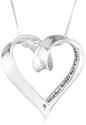 Sterling Silver "A Mother Holds Her Childs Hand" Heart Pendant Necklace, 18"
