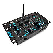 Pyle PMX7BU Bluetooth 3-Channel DJ MP3 Mixer, Mic-Talkover, USB Flash Reader, Dual RCA & Microphone Inputs, Headphone...