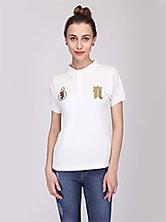 Buy White Half Sleeve Female Polo T-Shirt Online | TheBigStack