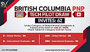 62 Candidates Invited in the Latest July 21, 2020, BC PNP Tech Pilot Draw