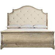 Bernhardt Rustic Patina Upholstered Sleigh Bed — Grayson Luxury