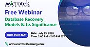 Welcome! You are invited to join a webinar: Free Webinar - Database Recovery Models And Its Significance. After regis...