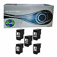 amsahr Remanufactured Replacement Ink Cartridges for Canon PG-240XL CL-241XL (3 Black, 2 Color, 5-Pack) Compatible fo...