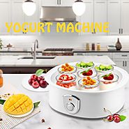7 Glass Yogurt Machine White