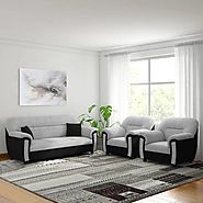Bharat Lifestyle New Sagittarius Fabric 3 + 1 + 1 Black Grey Sofa Set