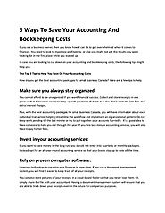 5 Ways To Save Your Accounting And Bookkeeping Costs