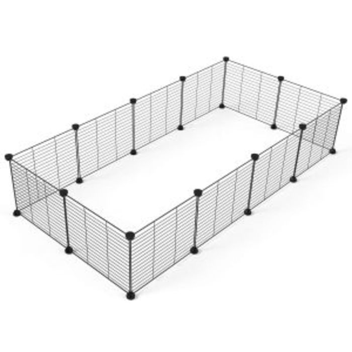 PawHut Small Animal Cage Guinea Pig Enclosure, Play House With 2 Doors, Platform, Ramp, Dish And Bottle - 28 In. L D51-155