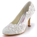 Elegantpark Women's EP11099 Round Toe Flowers Stiletto High Heel Lace Wedding Shoes