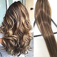Clip in Hair Extensions Human Hair Extensions Clip on for Fine Hair Full Head 7 pieces 15 18 20 22 Silky Straight Wef...