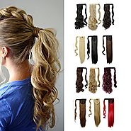 Wrap Around Synthetic Ponytail Clip in Hair Extensions One Piece Magic Paste Pony Tail Long Wavy Curly Soft Silky for...
