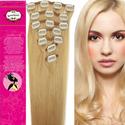 18'' 7pcs Remy Clips in Human Hair Extensions 27 Dark Blonde 70g for Women's Beauty Hairsalon in Fashion