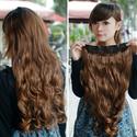 Vktech Width 25cm Lady Sexy Stylish Long Curl Wavy Clip-on Hair Extension Light Brown