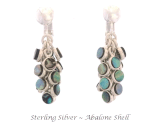 Chandelier Clip On Earrings with 12 Abalone Shell Bezels
