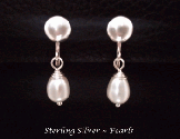Clip On Earrings - Clip On Pearl Earrings, Sterling Silver, Petite Size
