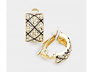Dazzlers Clip On Earrings - Fabulous Clip On Earrings, Gold with Rhinestones & Embossing