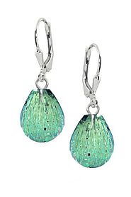 Crystal Scallop Shell Earrings by LeightWorks, San Diego
