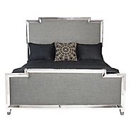 Bernhardt Criteria Metal Upholstered King Size Panel Bed