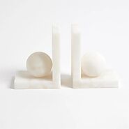 Global Views Alabaster Ball Bookends-Pair | Stylish Home Accents At Grayson Living