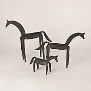 Global Views Primitive Iron Horse Sculpture Small | Home Fragrances At Grayson Living