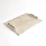 Global Views Alabaster Rectangle Tray With Rock Handles | Home Accents At Grayson Living
