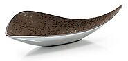 John Richard Bowl in Brown Leather Enameling | Stylish Home Accents At Grayson Living
