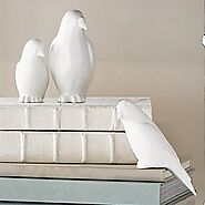 Global Views Book Bird Matte White Small | Home Fragrances At Grayson Living
