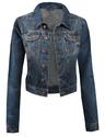 LE3NO Womens Vintage Cropped Denim Jacket with Pockets