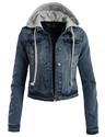 LE3NO Womens Denim Jacket with Detachable Hoodie