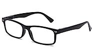 Unisex Translucent Simple Design No Logo Clear Lens Glasses in Black