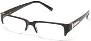 IG Unisex Clear Lens Sleek Half Frame Slim Temple Fashion Glasses in Black