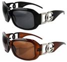1 Black & 1 Brown Oversize Frame Women's Fashion Sunglasses