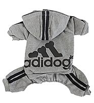 Scheppend Adidog Pet Clothes for Dog Cat Puppy Hoodies Coat Winter Sweatshirt Warm Sweater,Grey XXL