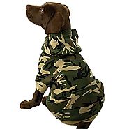 Casual Canine Camo Hoodie for Dogs, 17" Large, Green