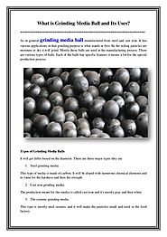 What is grinding media ball and its uses