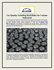 Use Quality Grinding Steel Balls For Various Industrial