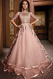Blush Pink Designer Evening Dress By Like A Diva