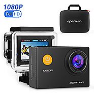 APEMAN Action Camera, 12 MP Full HD 1080P Waterproof Underwater Cam with 170 Wide-Angle Lens and Rechargeable Battery...