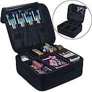 Travel Makeup Train Case Travelmall Makeup Cosmetic Case Organizer Portable Artist Storage Bag 10.3'' with Adjustable...