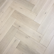 White Engineered Herringbone Flooring