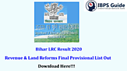 Bihar LRC Result 2020: Revenue & Land Reforms Provisional List 2019-20 Released | Check Here