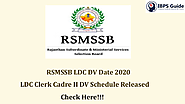 RSMSSB LDC DV Date 2020: Jr Assistant/Clerk DV Schedule Released | Check Here